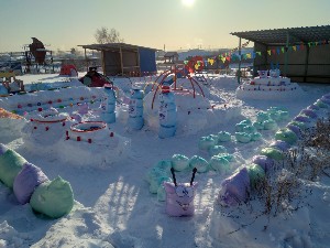 Оформление участка зимой в детском саду